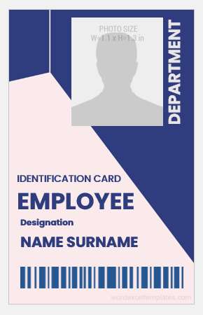 Vertical design ID badge template