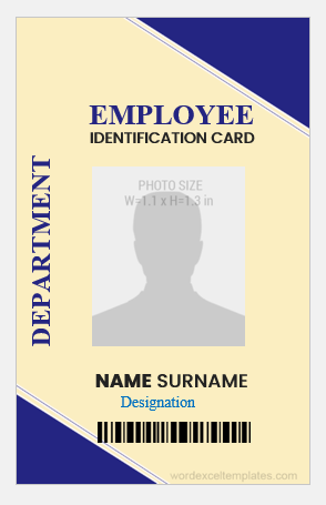 Vertical design ID badge template