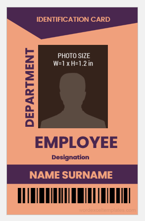 Vertical design ID badge template