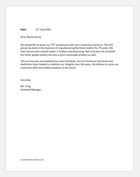 Real Estate Anniversary Letter from www.wordexceltemplates.com