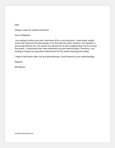 Unpaid Leave Letter Template