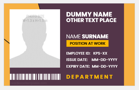 Employee ID badge format