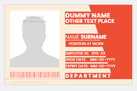 Employee ID badge format