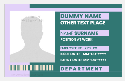 Employee ID badge format