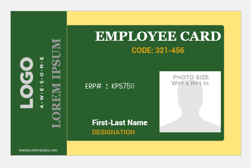 Employee ID badge format