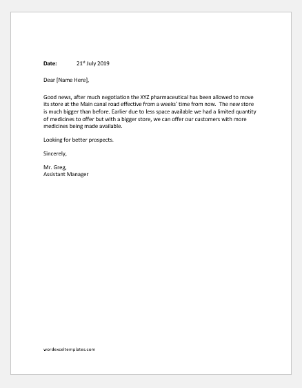 Change Of Address Letter To Clients from www.wordexceltemplates.com