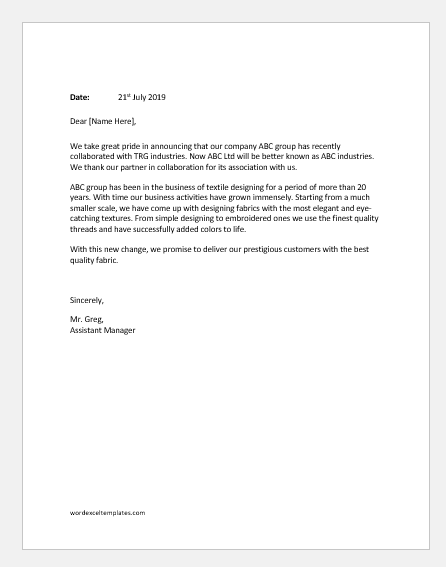 Sample Letter Announcing Employee Resignation from www.wordexceltemplates.com