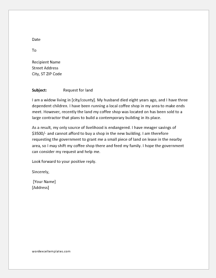 Request Letter Sample For Government