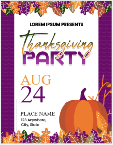 Thanksgiving party flyer template