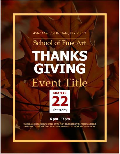 Thanksgiving party flyer template