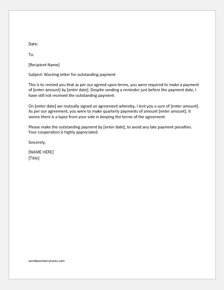 Warning Letter To Tenant For Late Payment from www.wordexceltemplates.com