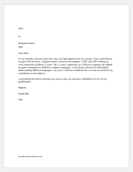 resume submission letter