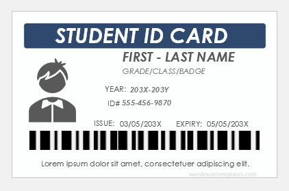 Student ID card template