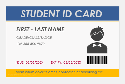 Student ID card template