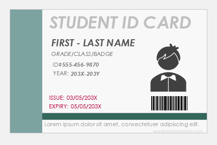 Student ID card template