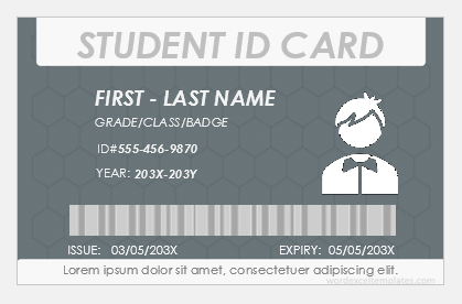 Student ID card template