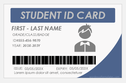 Student ID card template