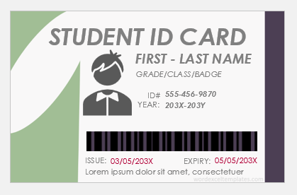 Student ID card template