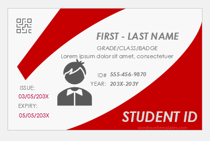 Student ID card template
