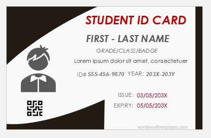 Student ID card template