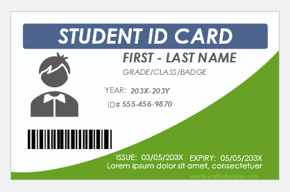 Student ID card template