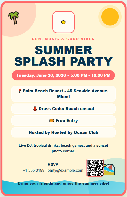 Summer Party Flyer Template