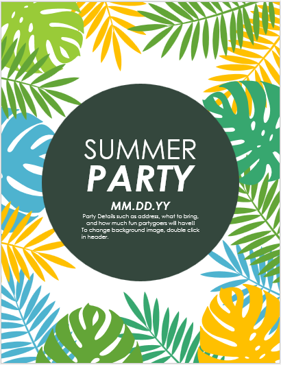 Summer party flyer template