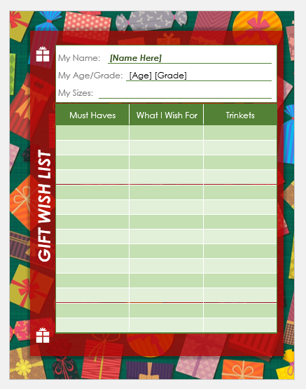 Christmas Gift List Template from www.wordexceltemplates.com