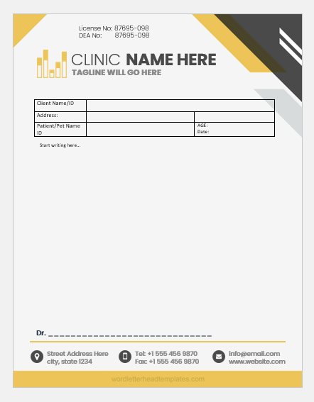 Veterinary prescription pad template
