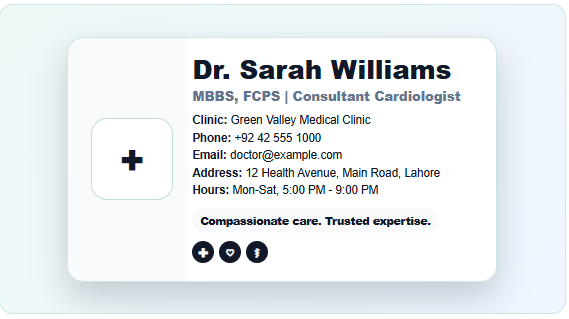 Business Card Template for Doctor