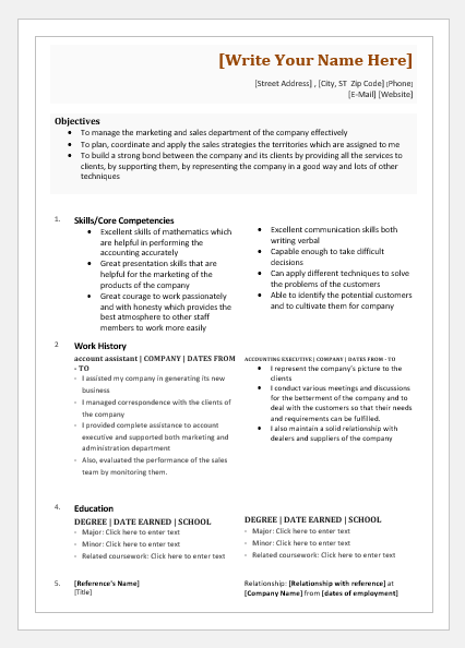 Account Executive Resume