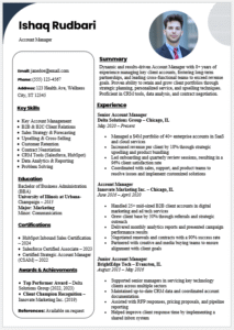 Account Manager Resume Template