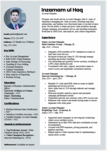Account Manager Resume Template