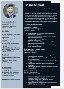 Assistant Manager Resume Template