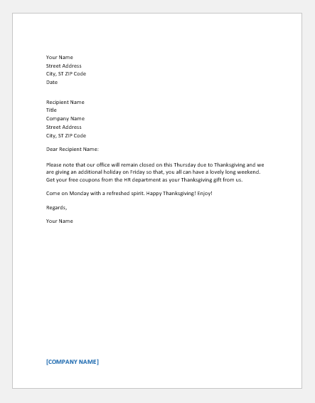 Closed For Holiday Template Database