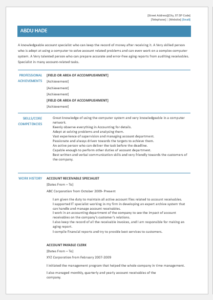 Account Receivable Clerk Resume