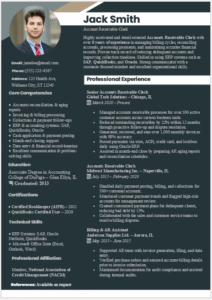 Accounts Receivable Clerk Resume Template