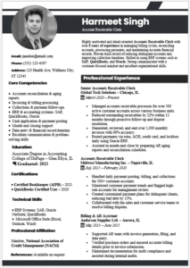 Accounts Receivable Clerk Resume Template