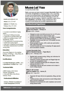 Accounts Receivable Clerk Resume Template