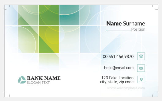 Business Card for Bank Employee