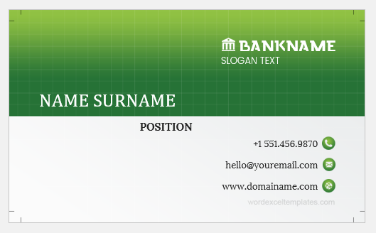 Business Card for Bank Employee