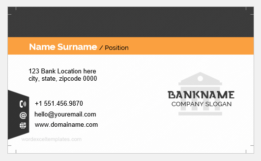 Business Card for Bank Employee