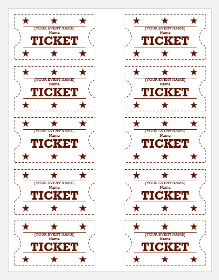 Templates For Tickets Remar