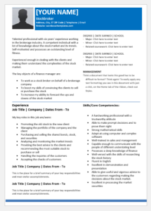Stockbroker Resume
