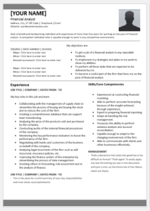 Financial Analyst Resume