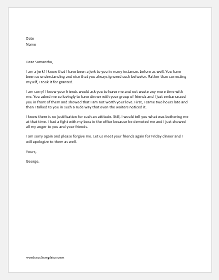 Sample Letter To Girlfriend