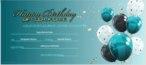 Birthday gift certificate template