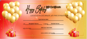 Birthday gift certificate template