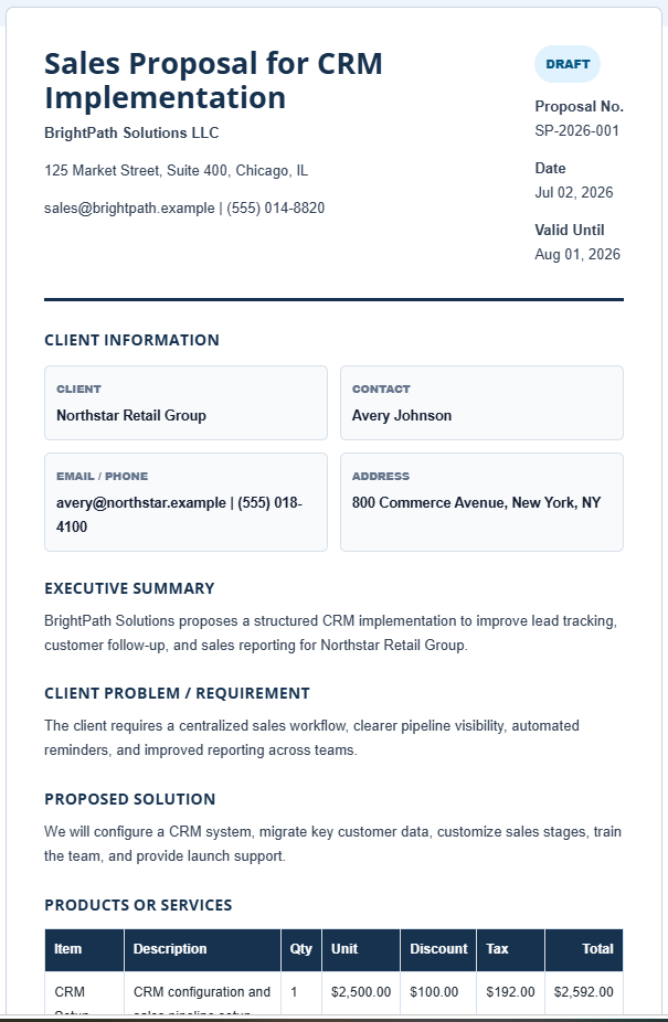 Sales Proposal Template