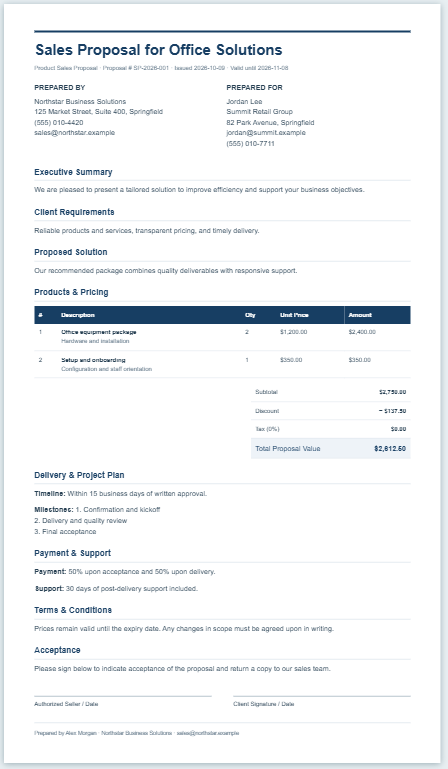 Sales Proposal Template